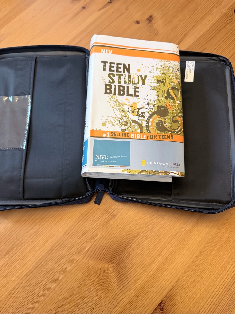 Navy Guardian Bible Bag with Teen Study Bible